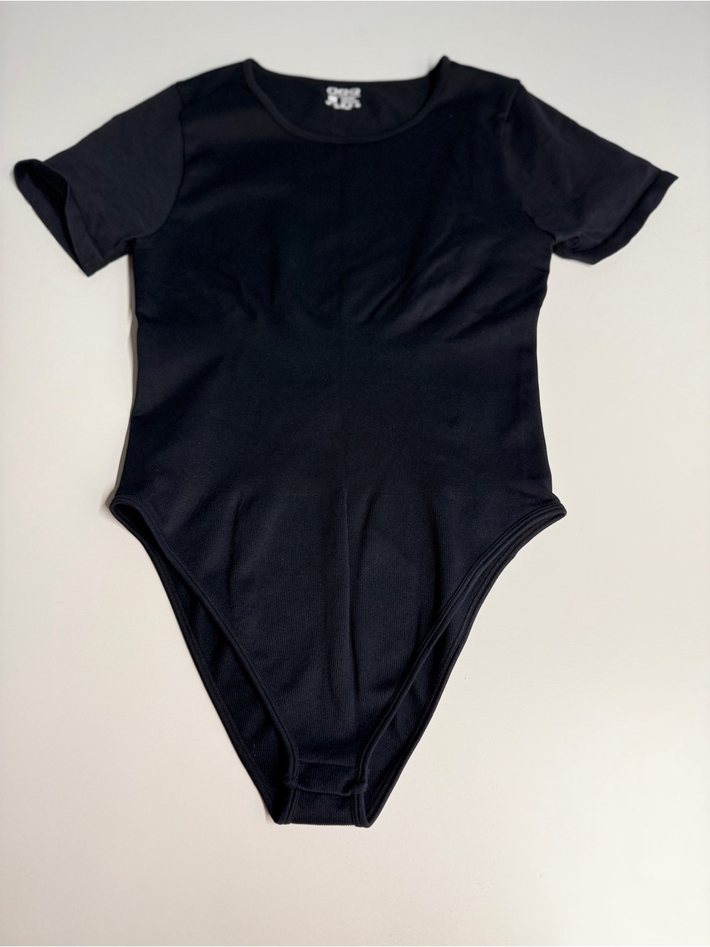 Women’s Black Short-Sleeve Bodysuit - Sleek Everyday Staple